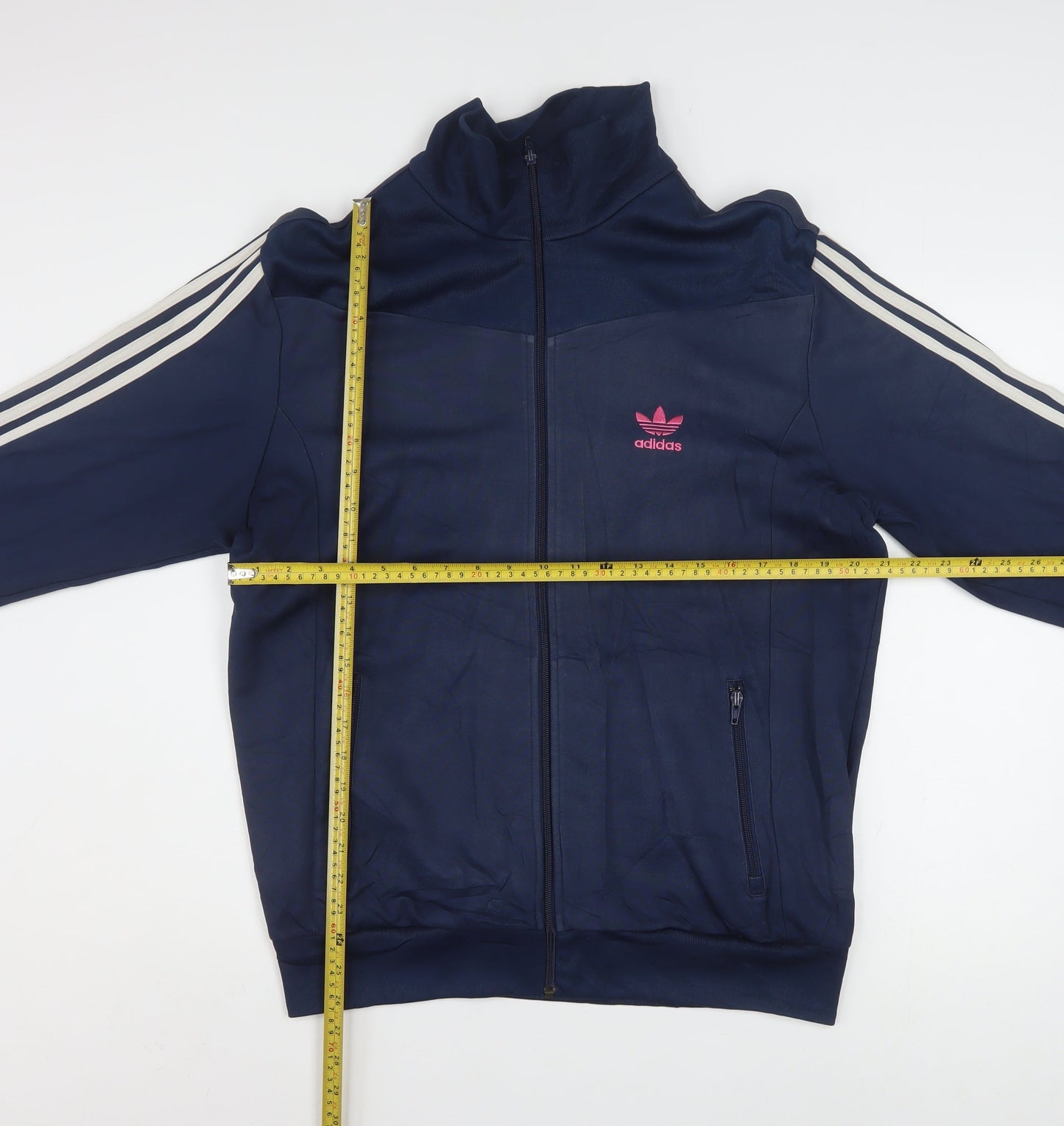 Adidas Men's Blue XL Track Jacket Full Zip Cotton Blend Sportswear