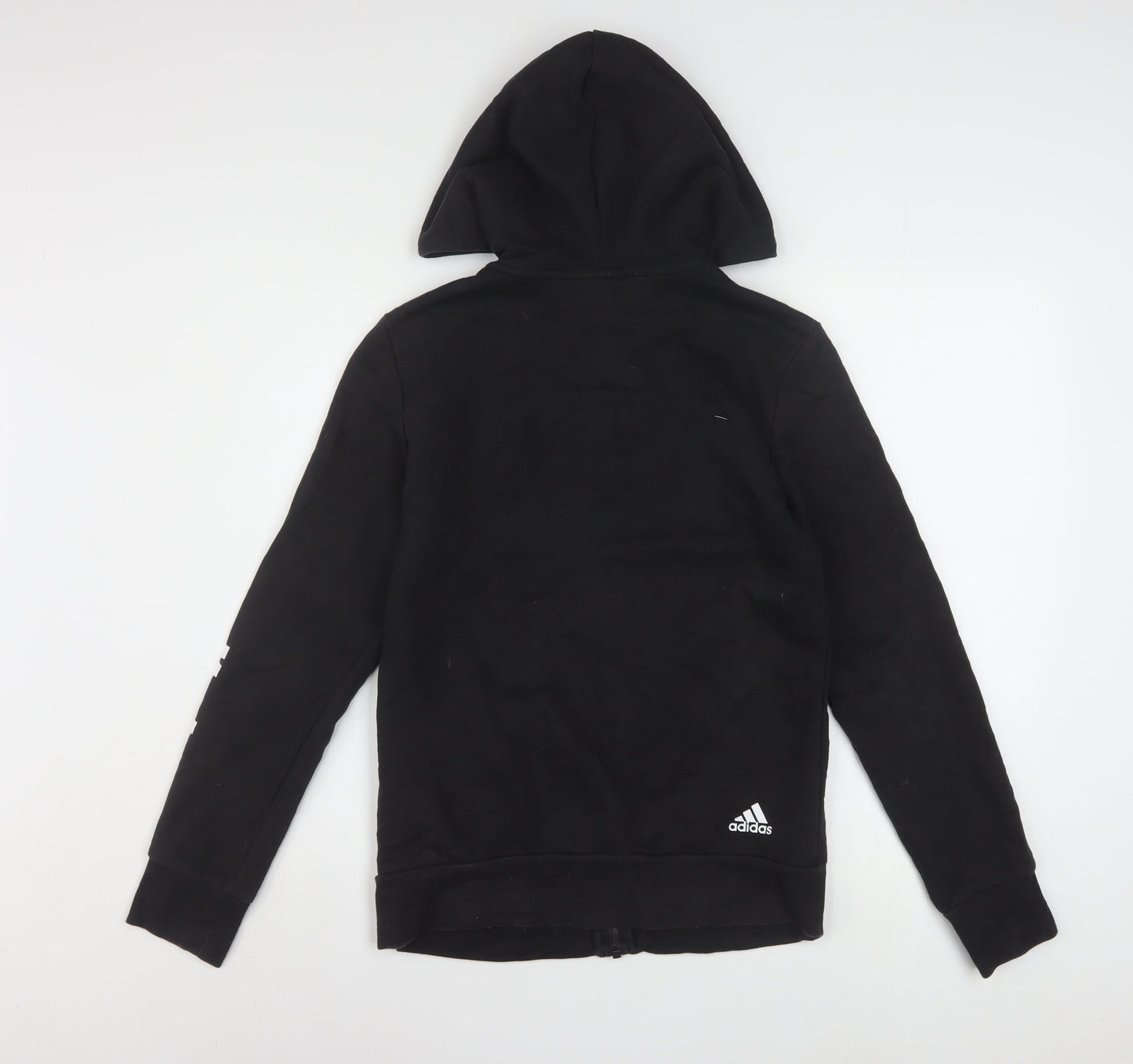 Adidas Womens Black Full Zip Hoodie Size M 12-14 Cotton Blend