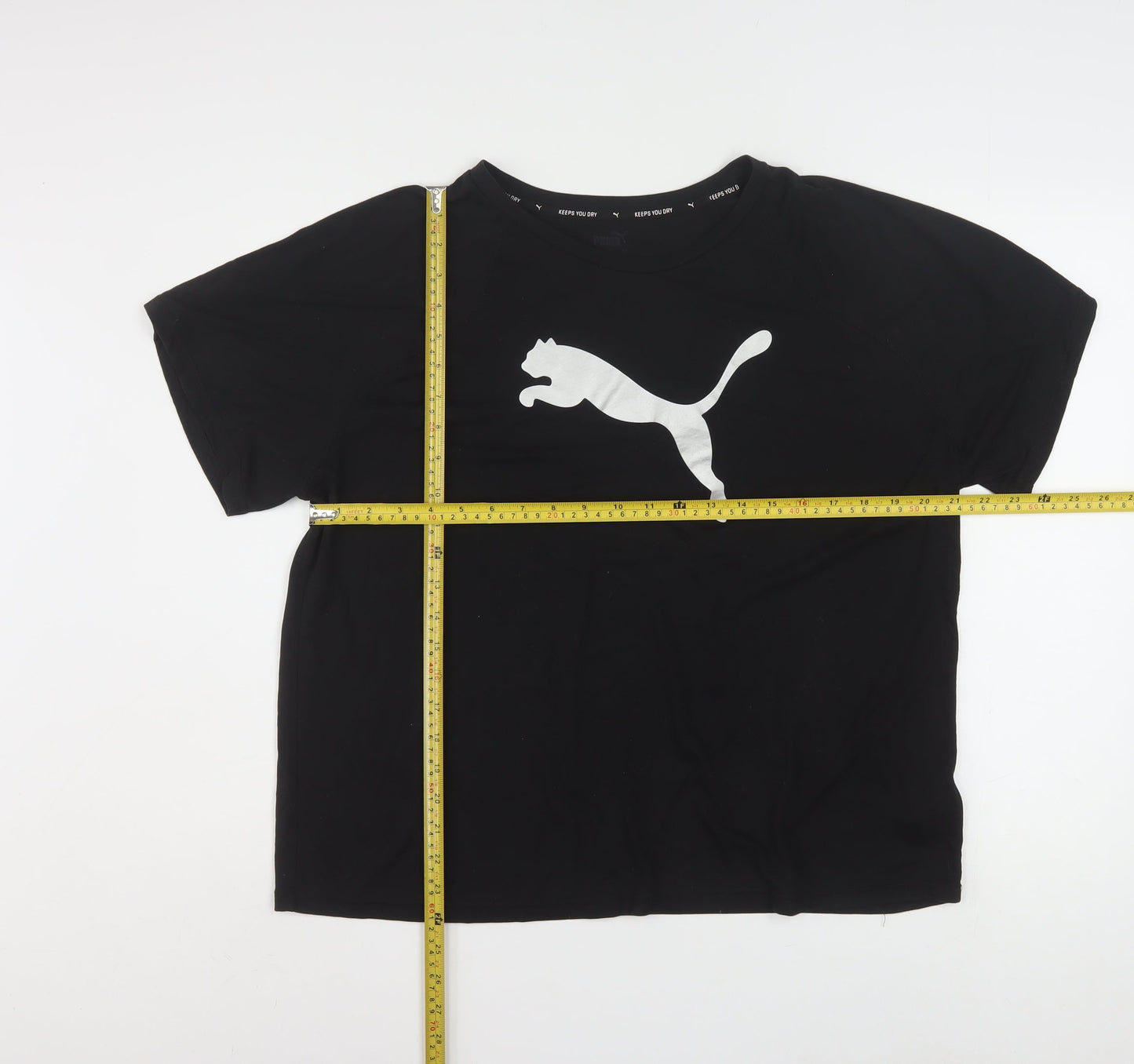 Puma Womens Black XL Relaxed Fit Sports T-Shirt
