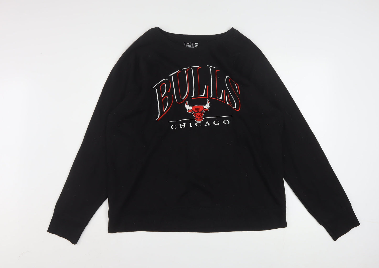 Time and Tru Women Black Chicago Bulls Sweatshirt Size 20 XXL Pullover