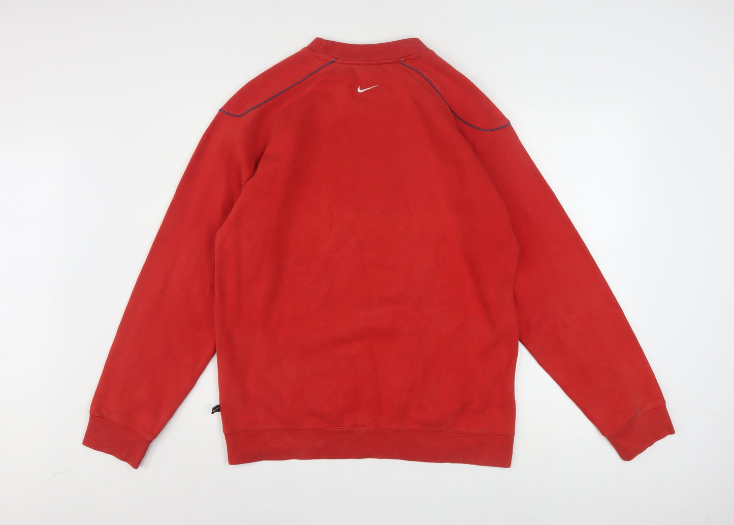 Nike Womens Red Athletic Logo Pullover Sweatshirt XL Relaxed Fit