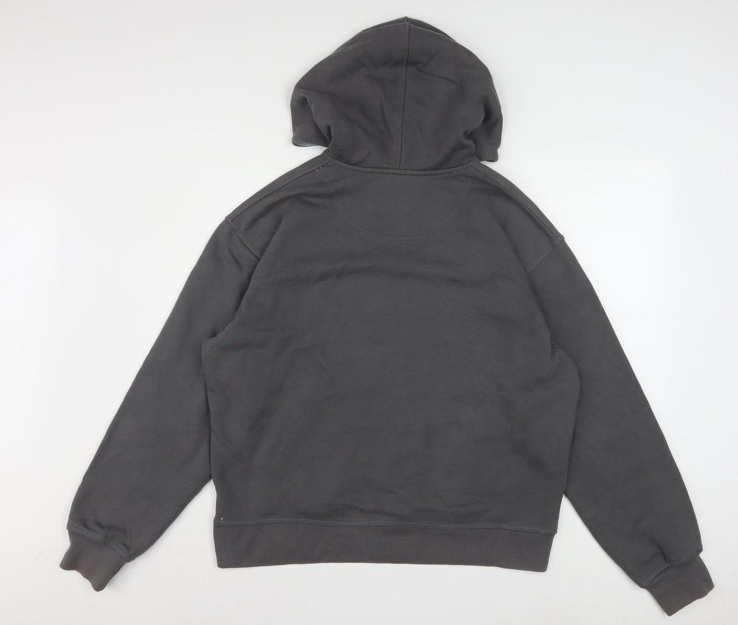 Dickies Men Grey Pullover Hoodie Large Fleece Logo Sweatshirt