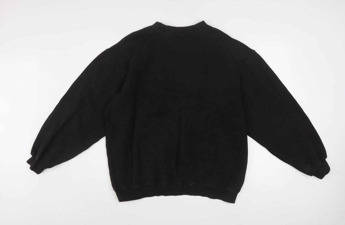 FILA Men’s Black Pullover Sweatshirt L Logo Crew Neck Fleece
