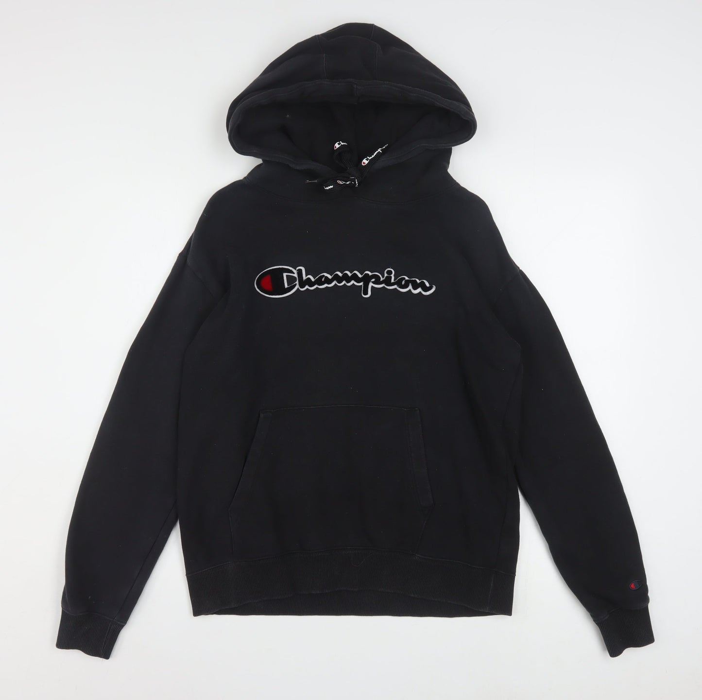 Champion Men's Black XS Pullover Hoodie with Logo Design