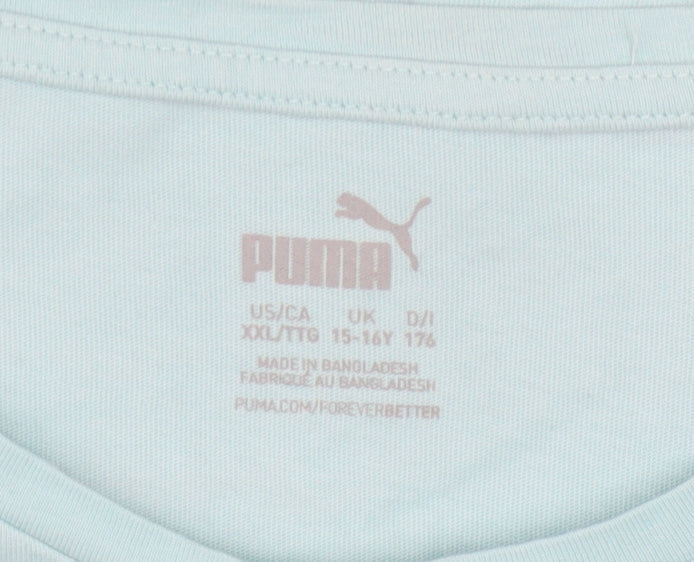 Puma Boys Blue Sleeveless T-Shirt 15-16 Years Sports Logo Top
