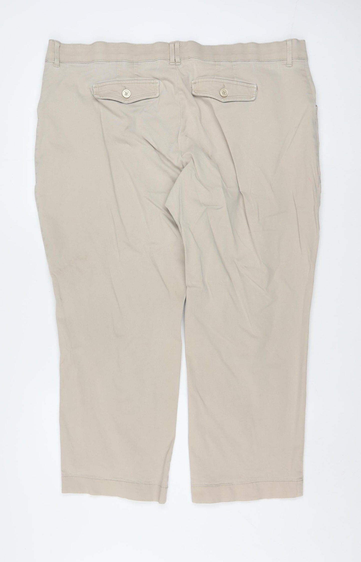 Lee Comfort Beige Cotton Blend Chino Trousers 24W Mens Classic Fit