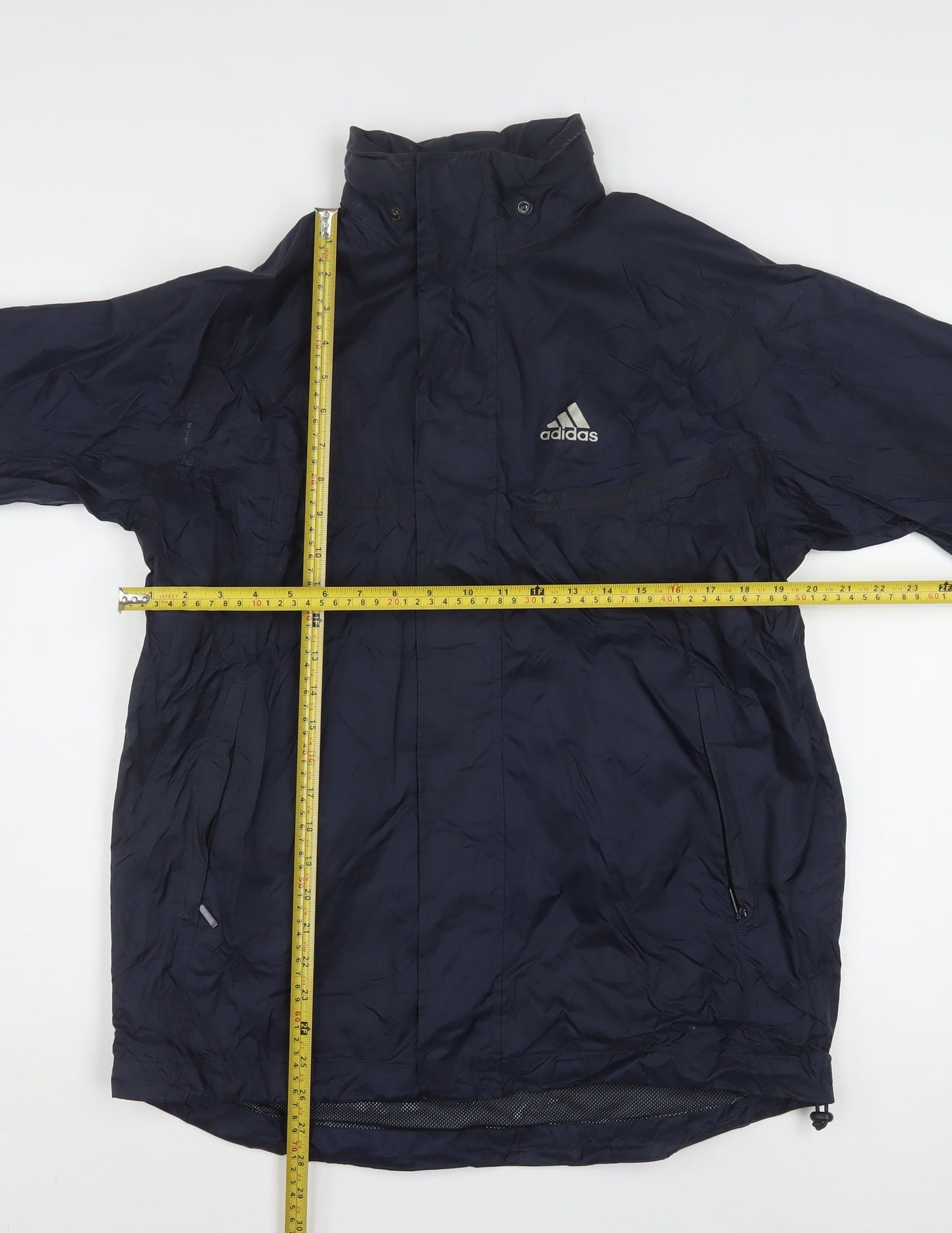 Adidas Boys Blue Windbreaker Jacket 14-16 Years Hooded Zip Lined Sports