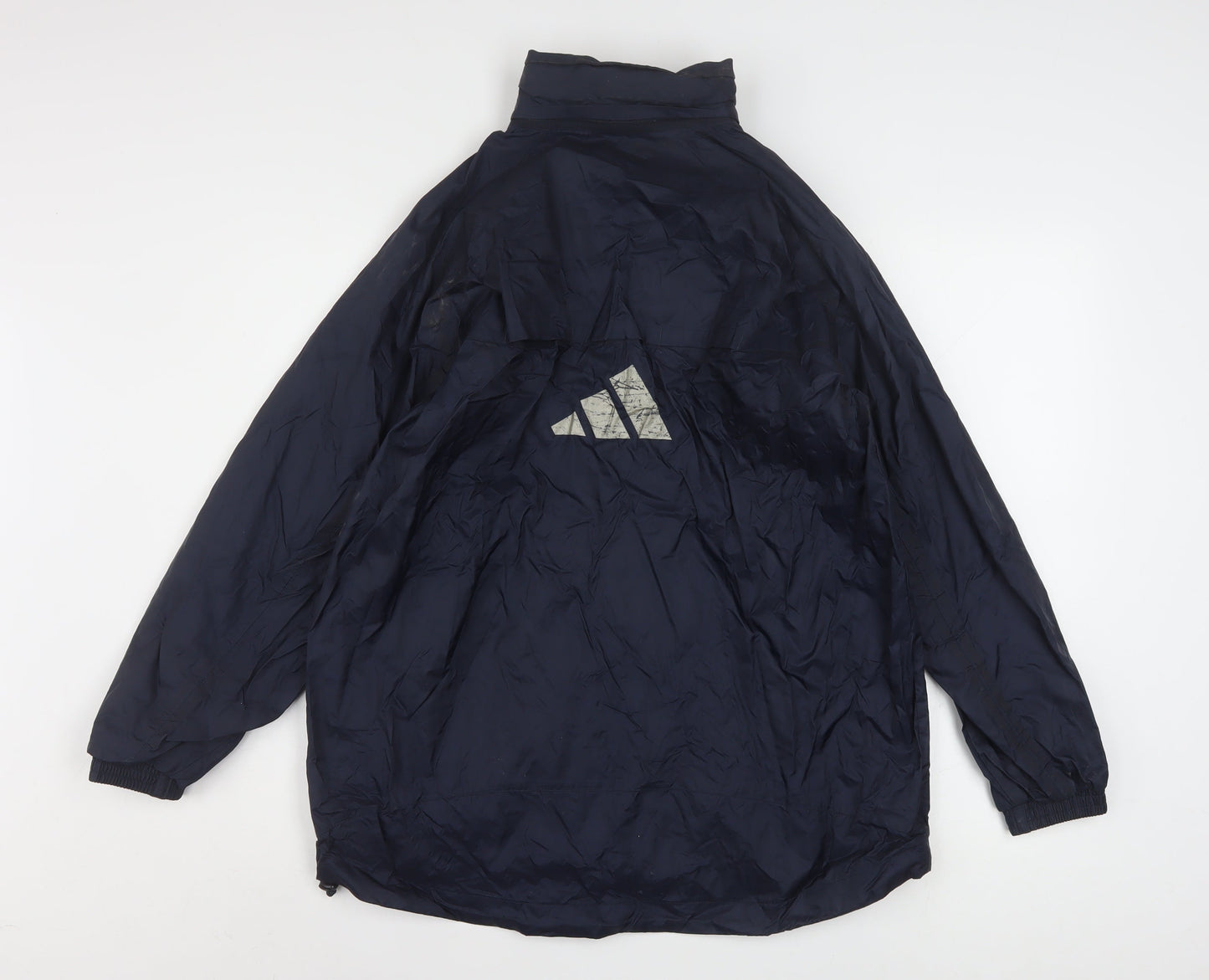 Adidas Boys Blue Windbreaker Jacket 14-16 Years Hooded Zip Lined Sports