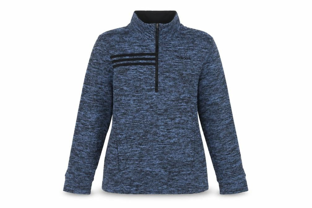 Adidas Women Blue 1/2 Zip Pullover Sweatshirt Size 18/20 Polyester