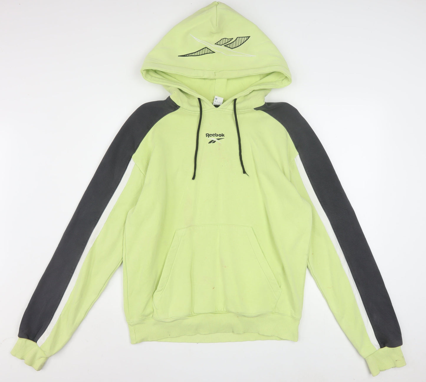 Reebok Men's Green Pullover Hoodie M Logo Sports Fleece