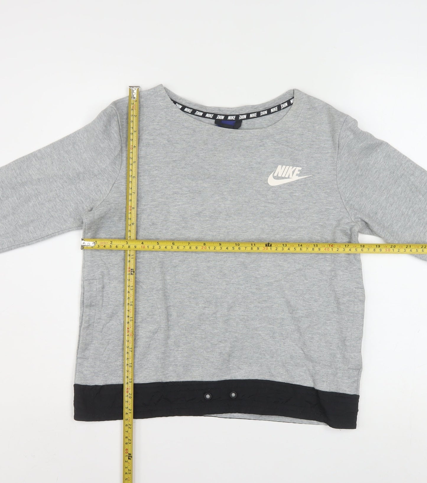 Nike Women Grey Long Sleeve Crew Neck Sweatshirt Size S