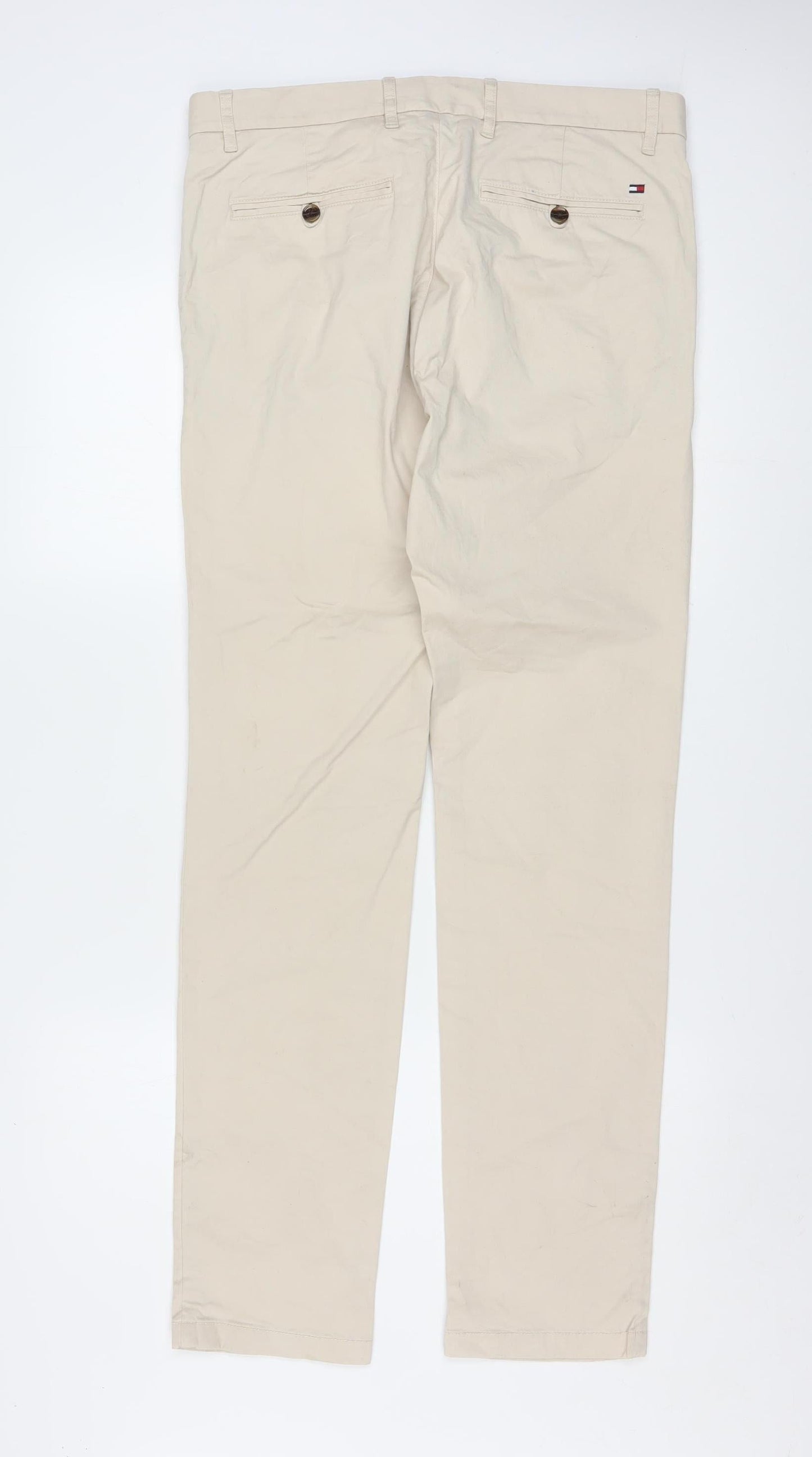 Tommy Hilfiger Men's Beige Chino Trousers 32x32 Regular Fit
