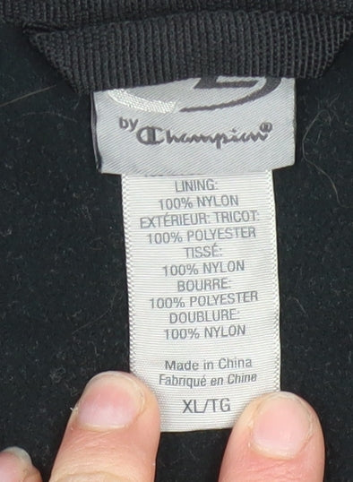 Champion Womens Black XL Windbreaker Jacket Lightweight Full Zip