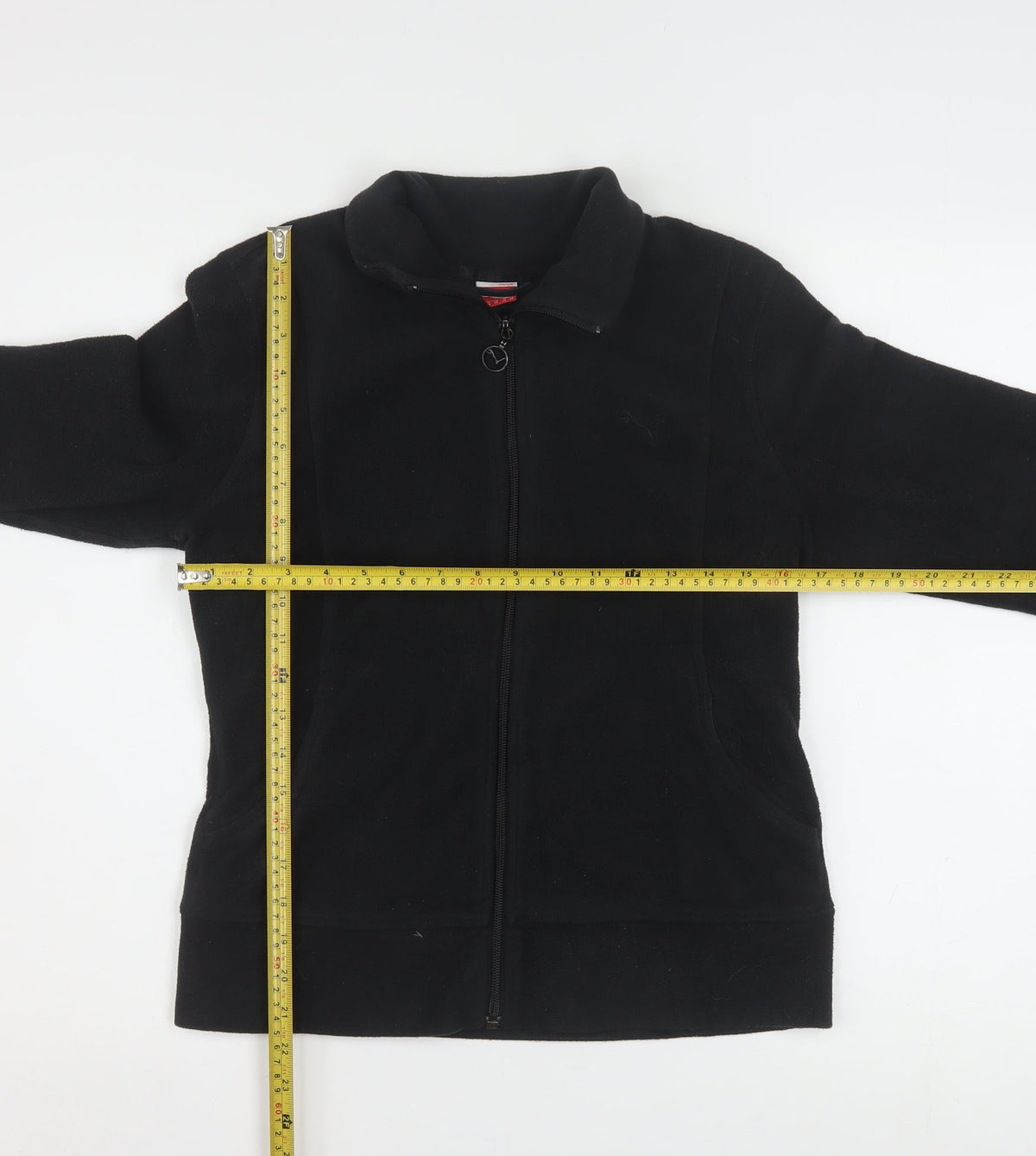 Puma Women Black Fleece Track Jacket Size 12 Full Zip Lightweight