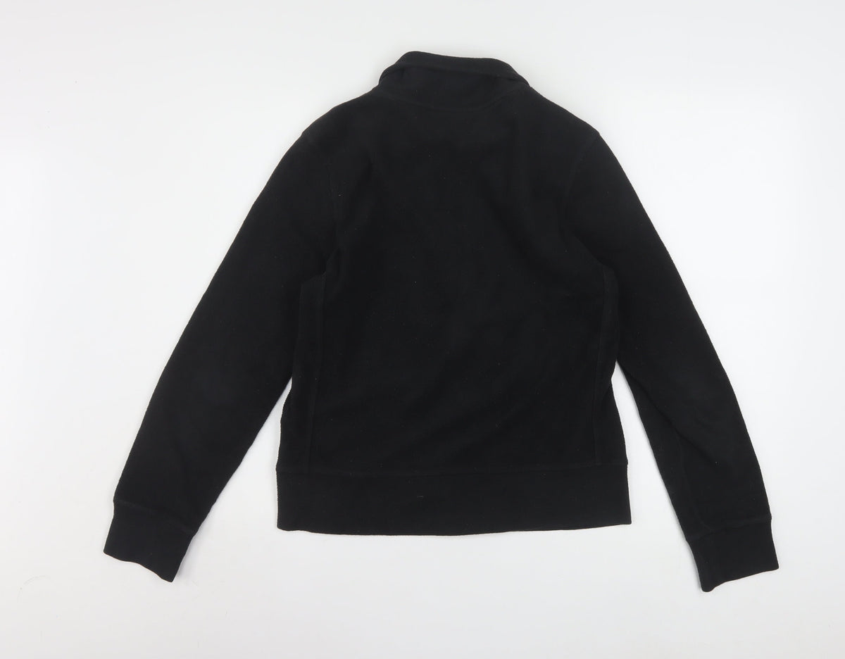 Puma Women Black Fleece Track Jacket Size 12 Full Zip Lightweight