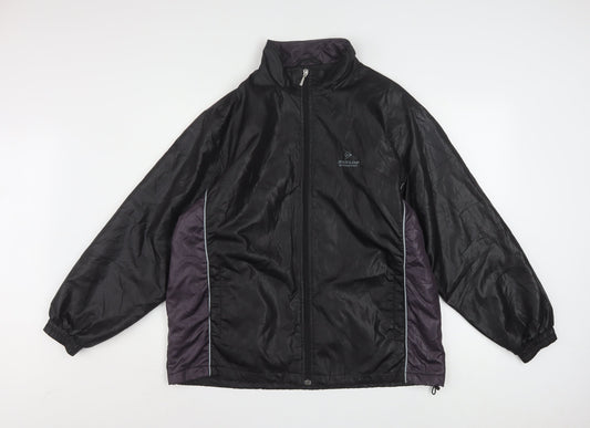 Dunlop Motorsport Mens Black L Windbreaker Jacket Full Zip Polyester