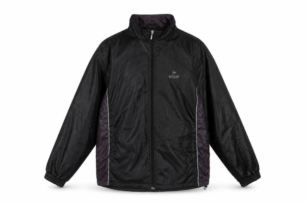 Dunlop Motorsport Mens Black L Windbreaker Jacket Full Zip Polyester
