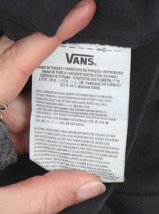 Vans Men's Black Pullover Hoodie S Graphic Logo Skate Fleece