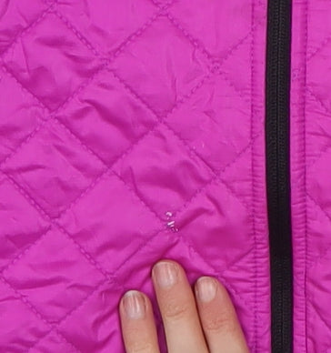 Fila Sport Women's Black & Pink Full Zip Quilted Hoodie Size L