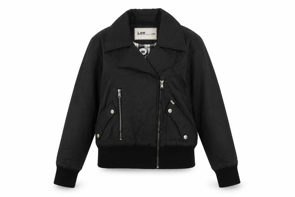 Lee Women Black Small Biker Jacket with Zip Detail
