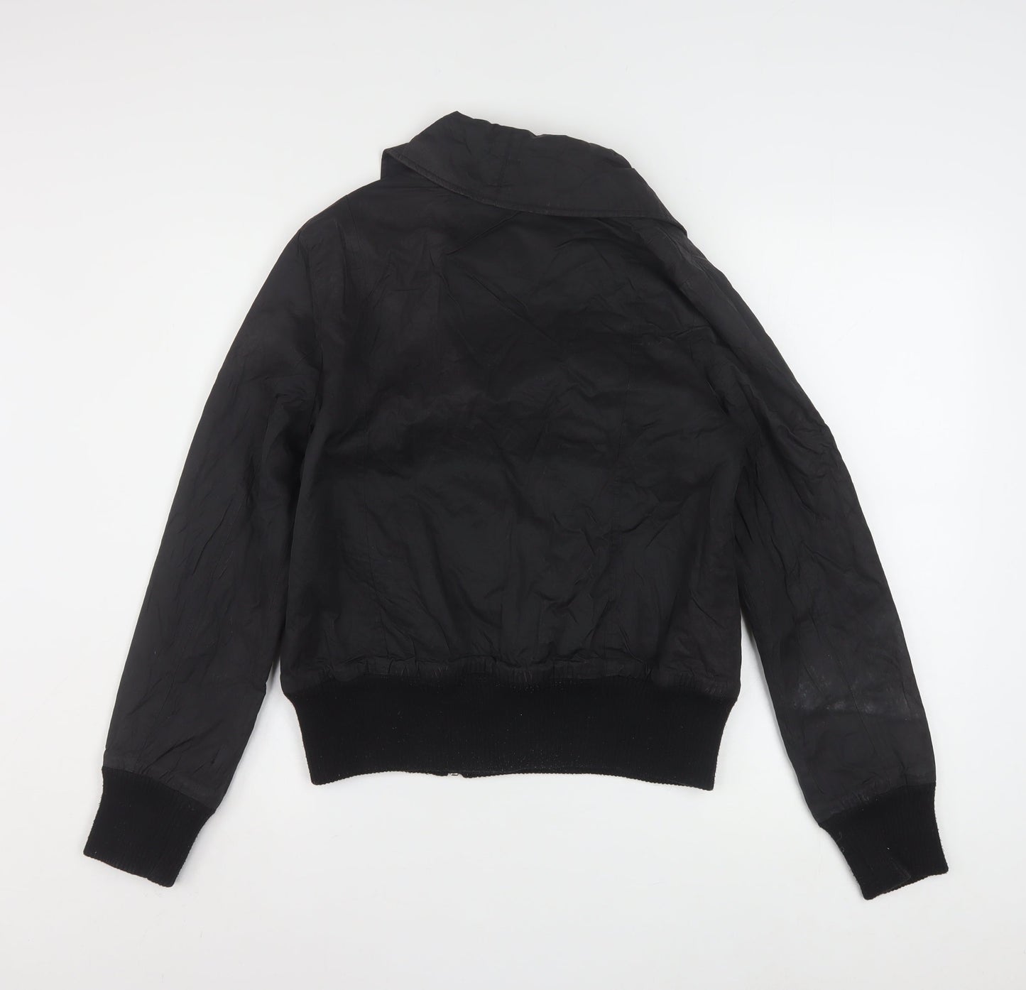 Lee Women Black Small Biker Jacket with Zip Detail