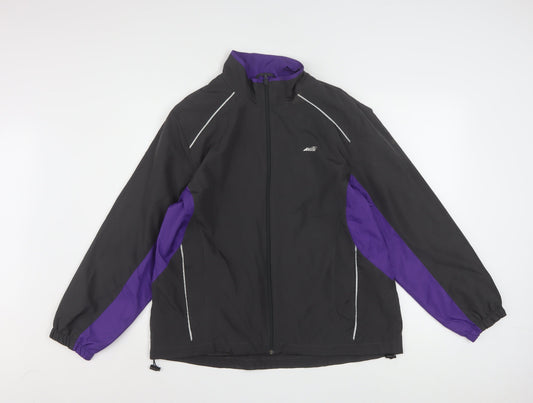 Avia Women's Black Purple XL Windbreaker Jacket Lightweight Zip Sports