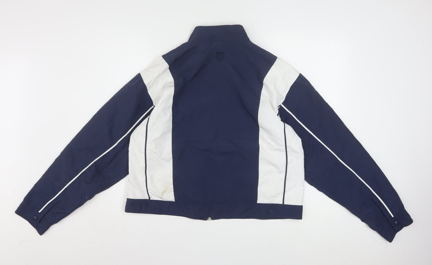 K-Swiss Mens Blue White Windbreaker Jacket Size M Sports Retro