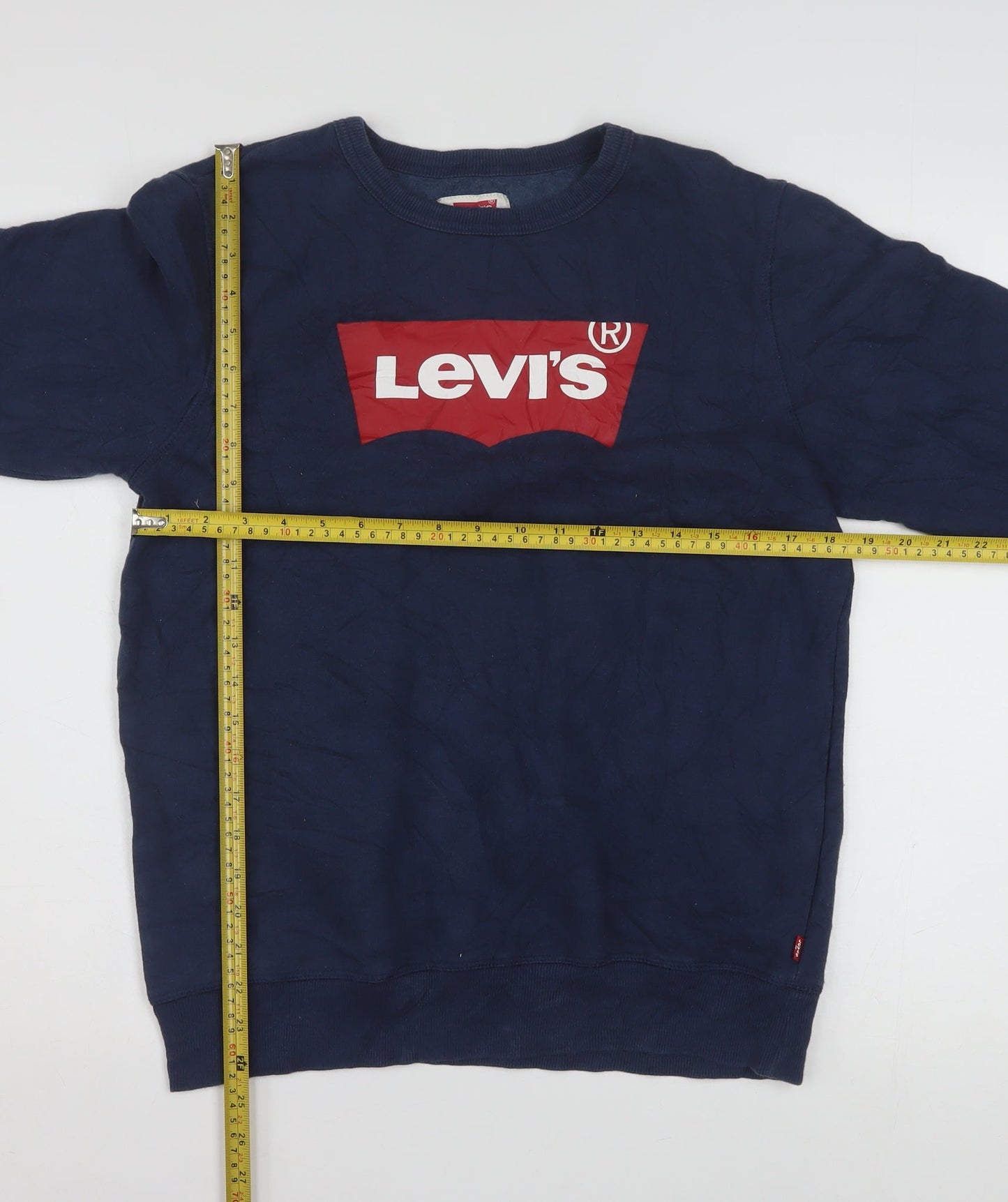 Levi's Boys Blue XL 13-15 Years Crew Neck Logo Pullover Sweatshirt