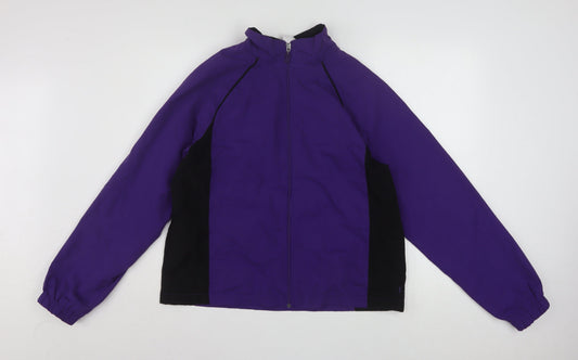 Danskin Now Women's Purple Black Zip-Up Casual Jacket Size L 12–14