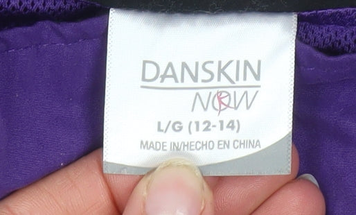 Danskin Now Women's Purple Black Zip-Up Casual Jacket Size L 12–14