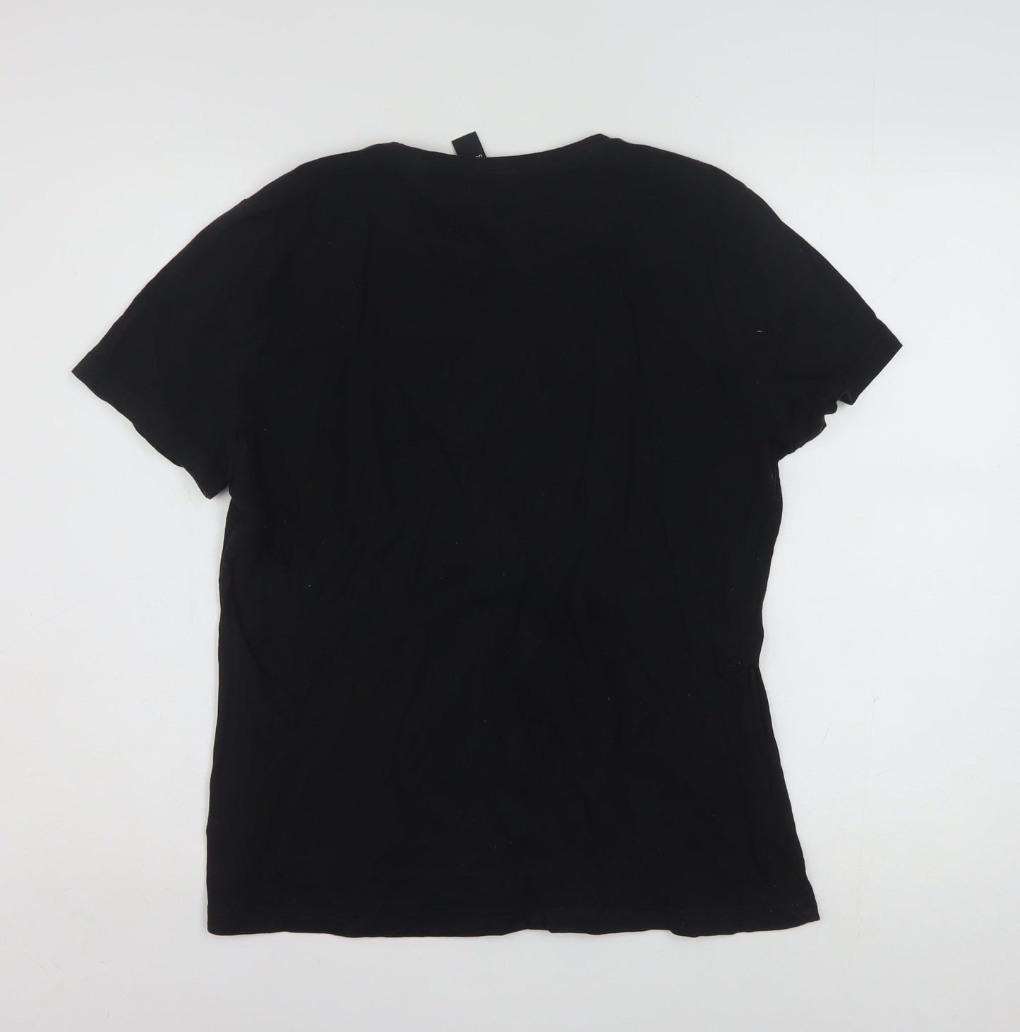 Adidas Womens Black Cotton Sports Logo T-Shirt Size 16