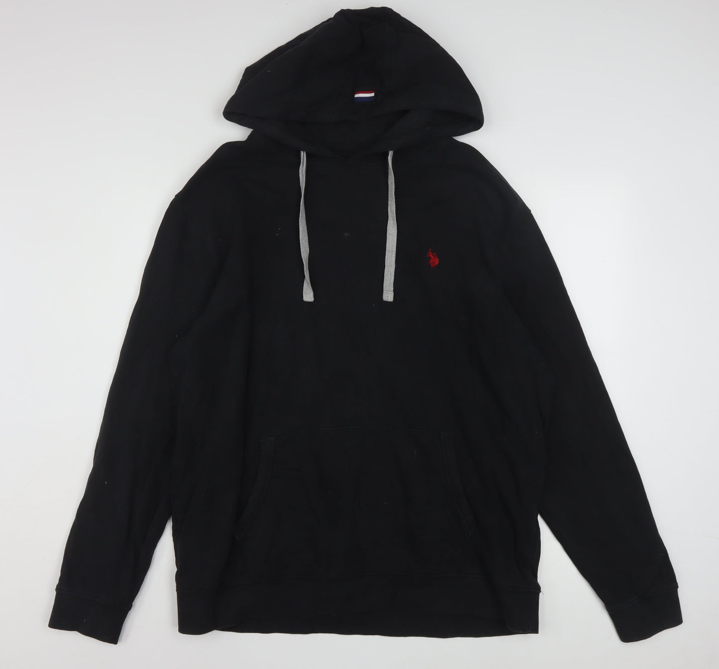 U.S. Polo Assn. Men's Black 3XL Pullover Hoodie with Logo