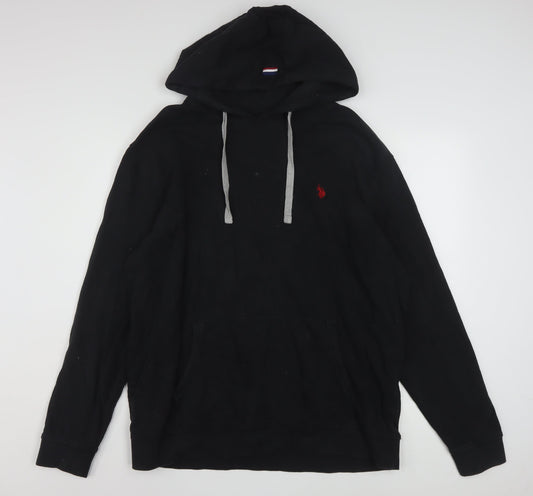 U.S. Polo Assn. Men's Black 3XL Pullover Hoodie with Logo
