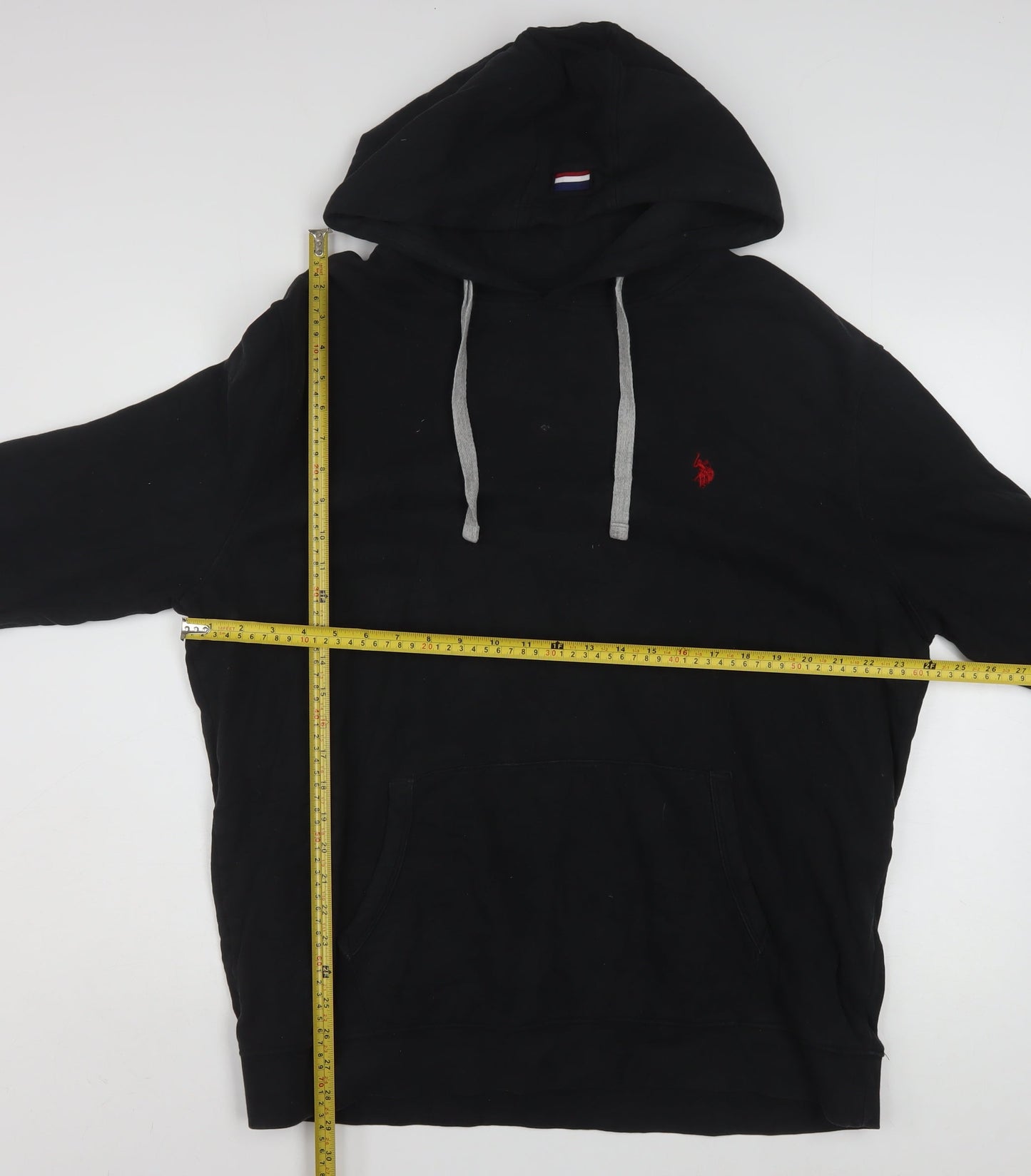 U.S. Polo Assn. Men's Black 3XL Pullover Hoodie with Logo