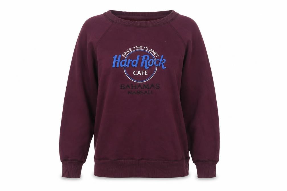 Aerie Women's Burgundy Hard Rock Cafe Nassau Pullover Sweatshirt M