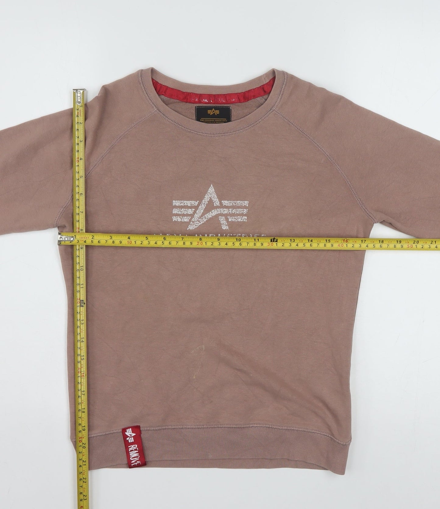 Alpha Industries Womens Brown XS Pullover Logo Sweatshirt