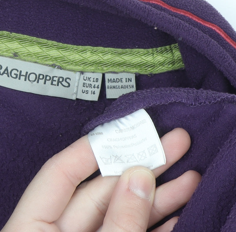 Craghoppers Womens Purple Full Zip Fleece Jacket UK 18