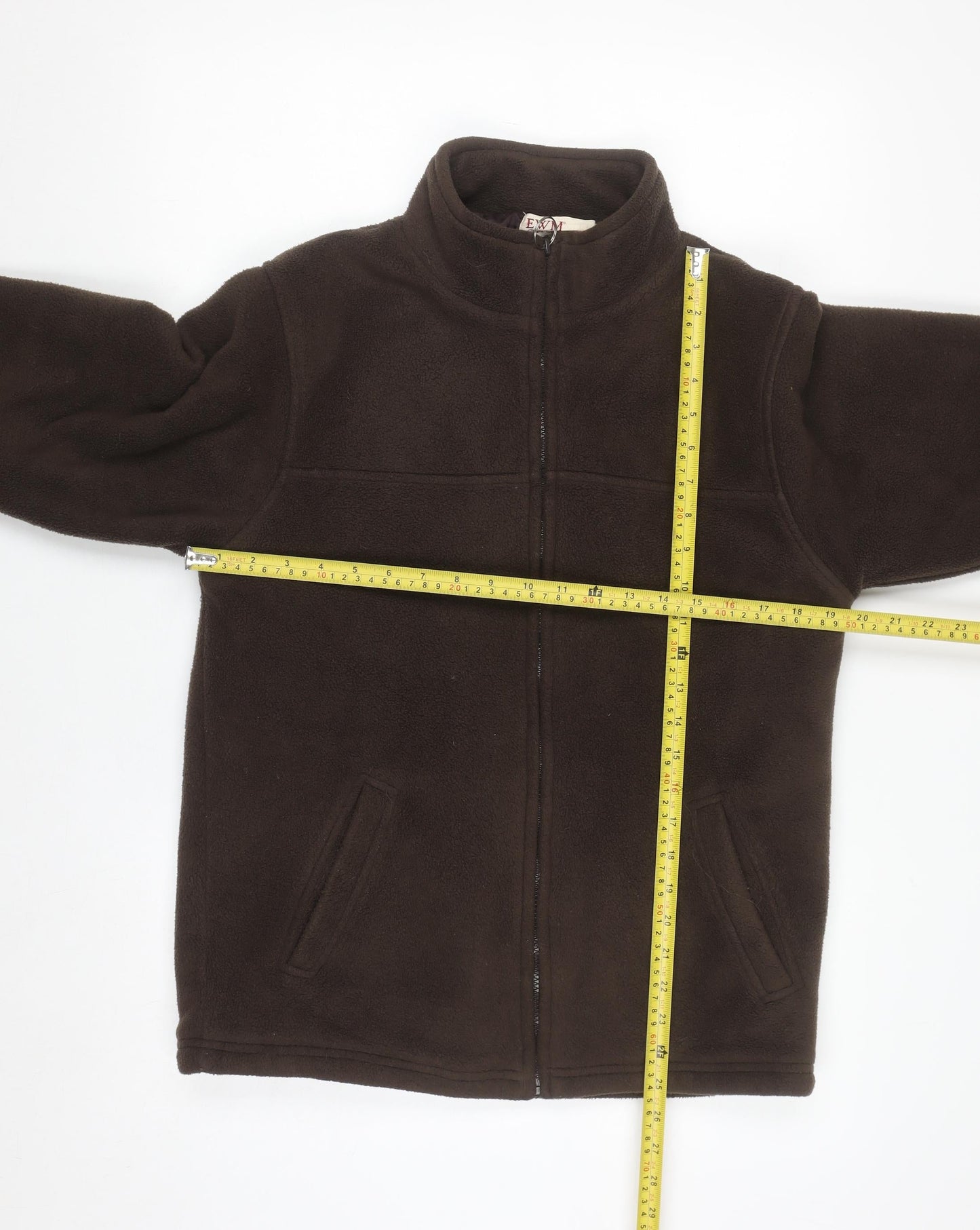 EWM Women Brown Full Zip Fleece Jacket Size 10/12 Polyester