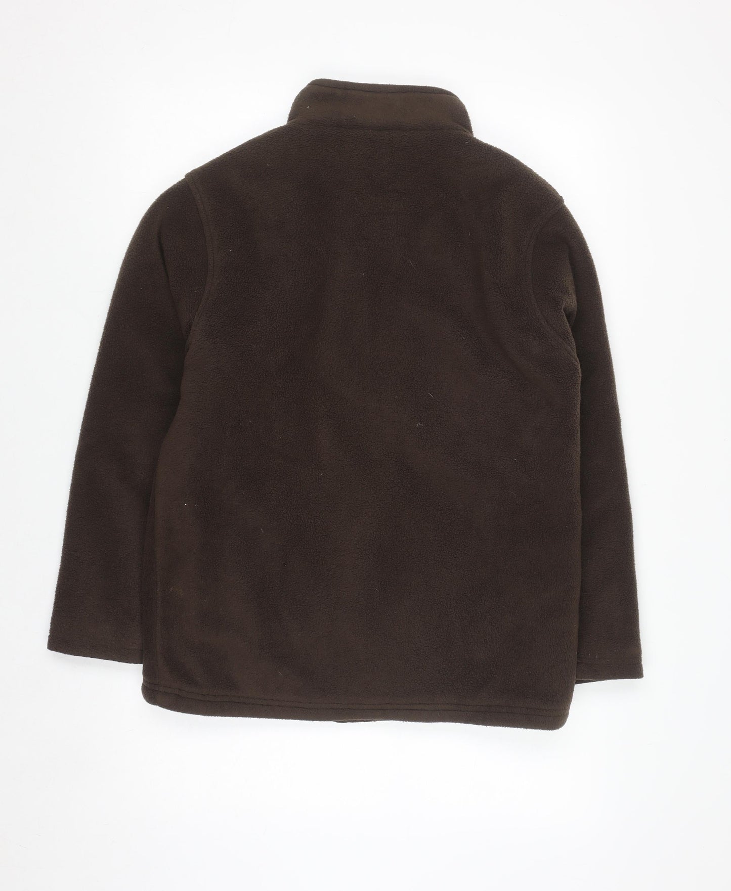 EWM Women Brown Full Zip Fleece Jacket Size 10/12 Polyester