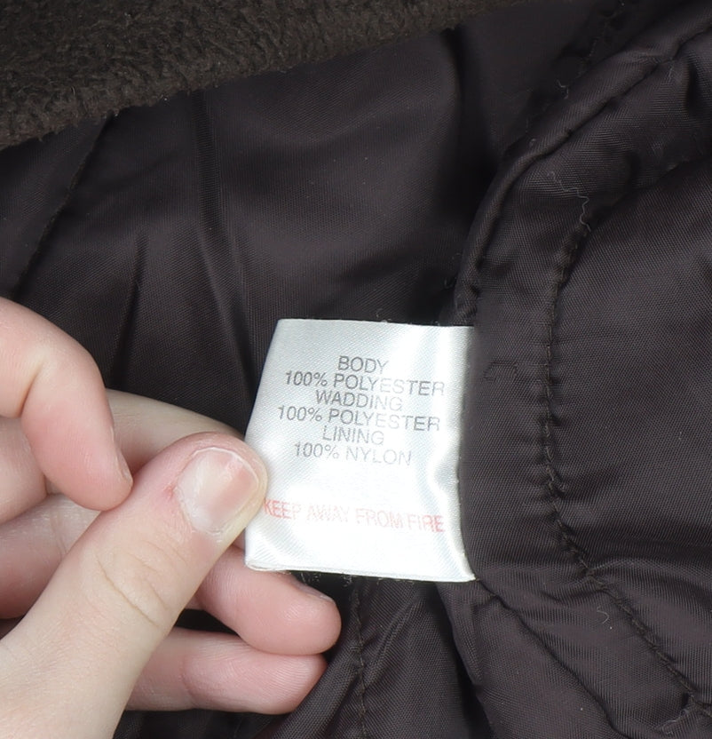 EWM Women Brown Full Zip Fleece Jacket Size 10/12 Polyester