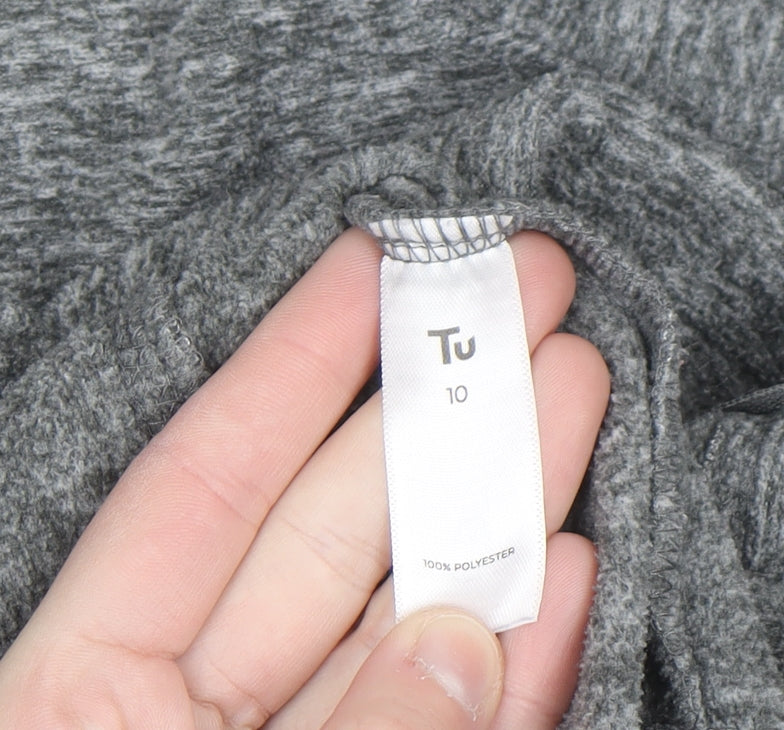Tu Women Grey Full Zip Hoodie Size 10 Polyester Lightweight