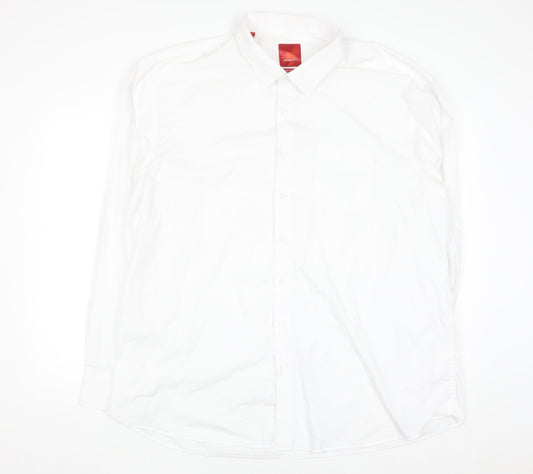 Benetti Mens White Cotton Rich Long Sleeve Button-Up Shirt Size 20