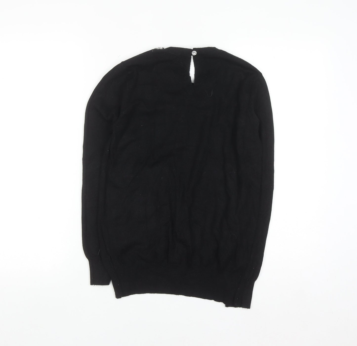 Primark Women’s Black Jewel Neck Long Sleeve Pullover Jumper Size 10/12