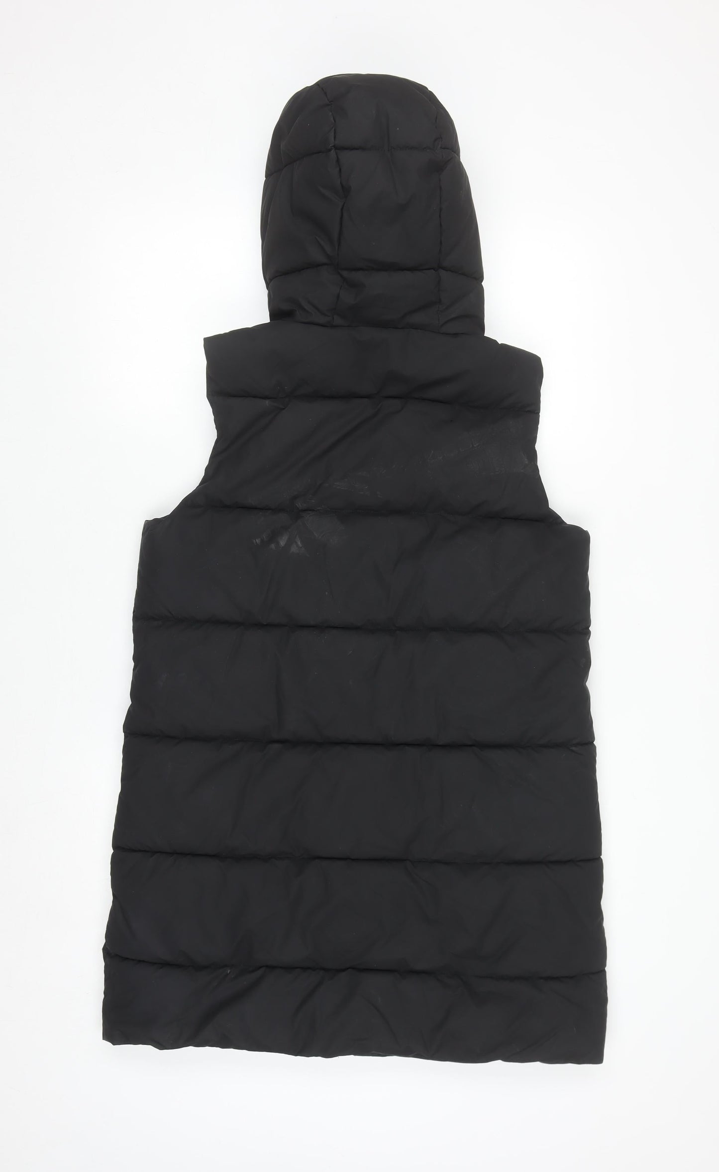Dunnes Mens Black Hooded Puffer Waistcoat Size S