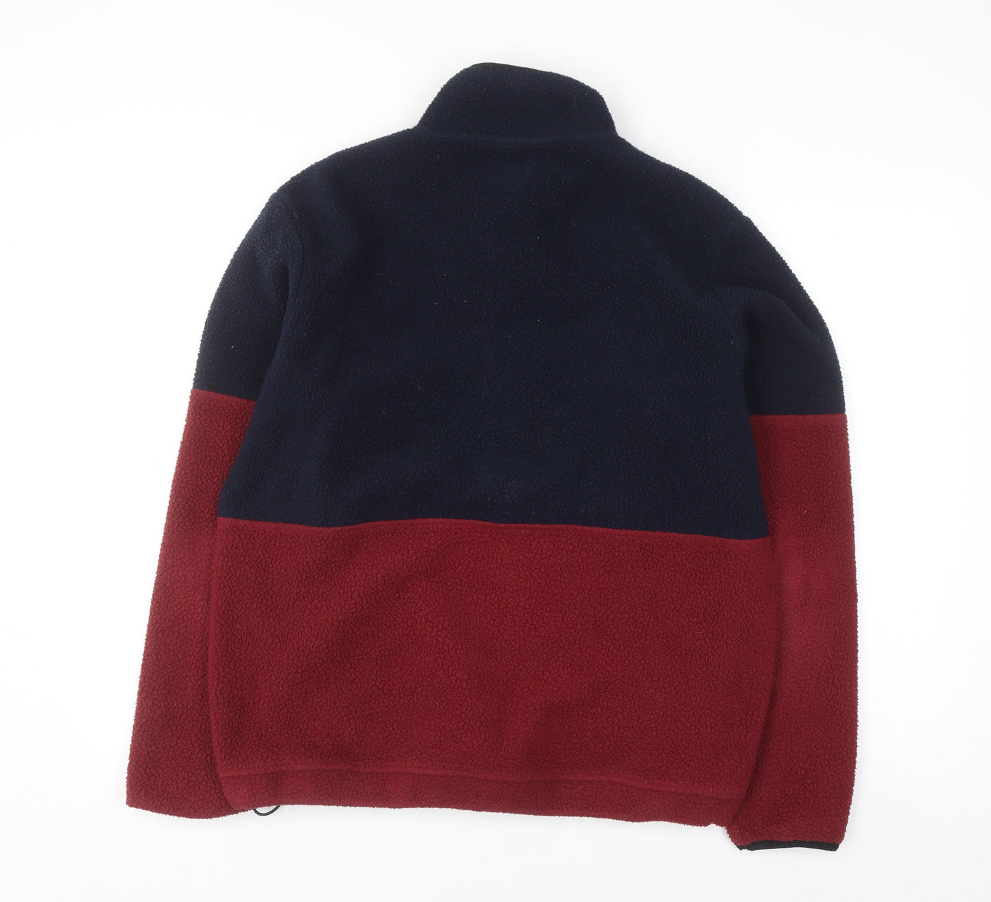 John Lewis Men's Blue Red Fleece Half Zip Pullover Sweatshirt M