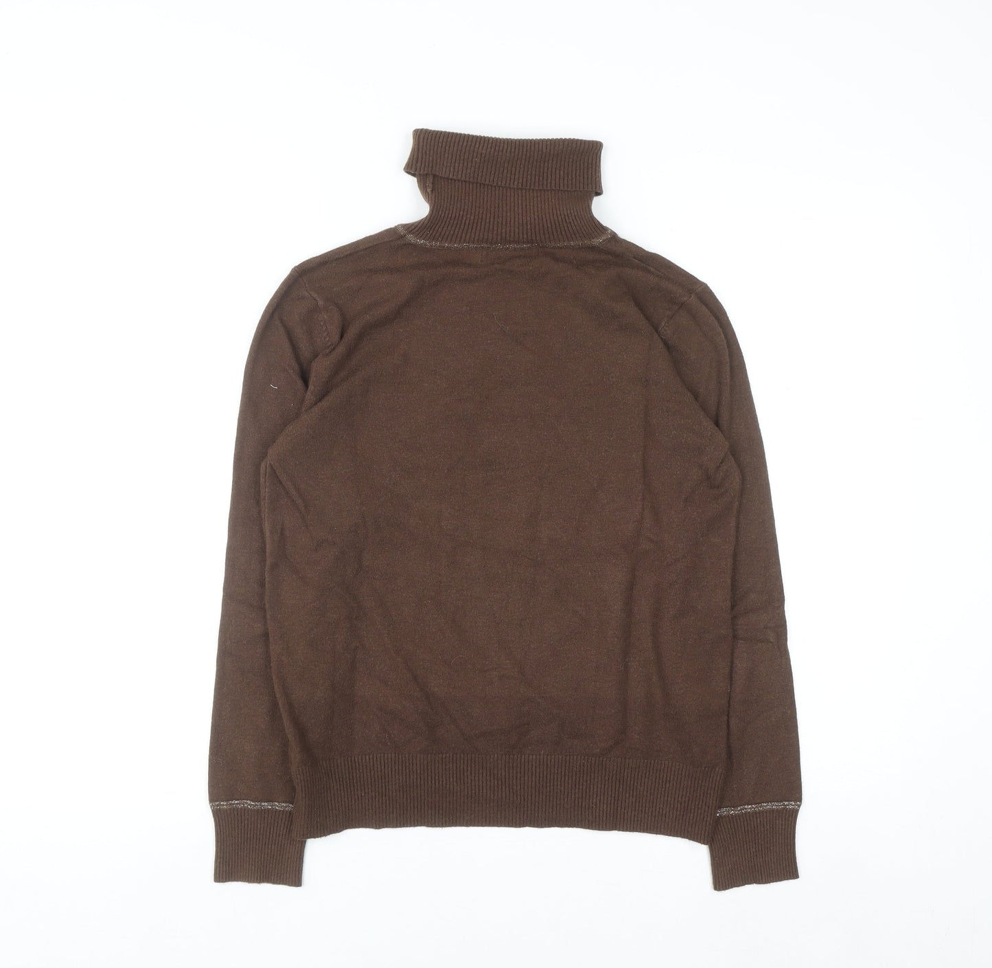Lemella Women Brown Roll Neck Wool Blend Pullover Jumper S