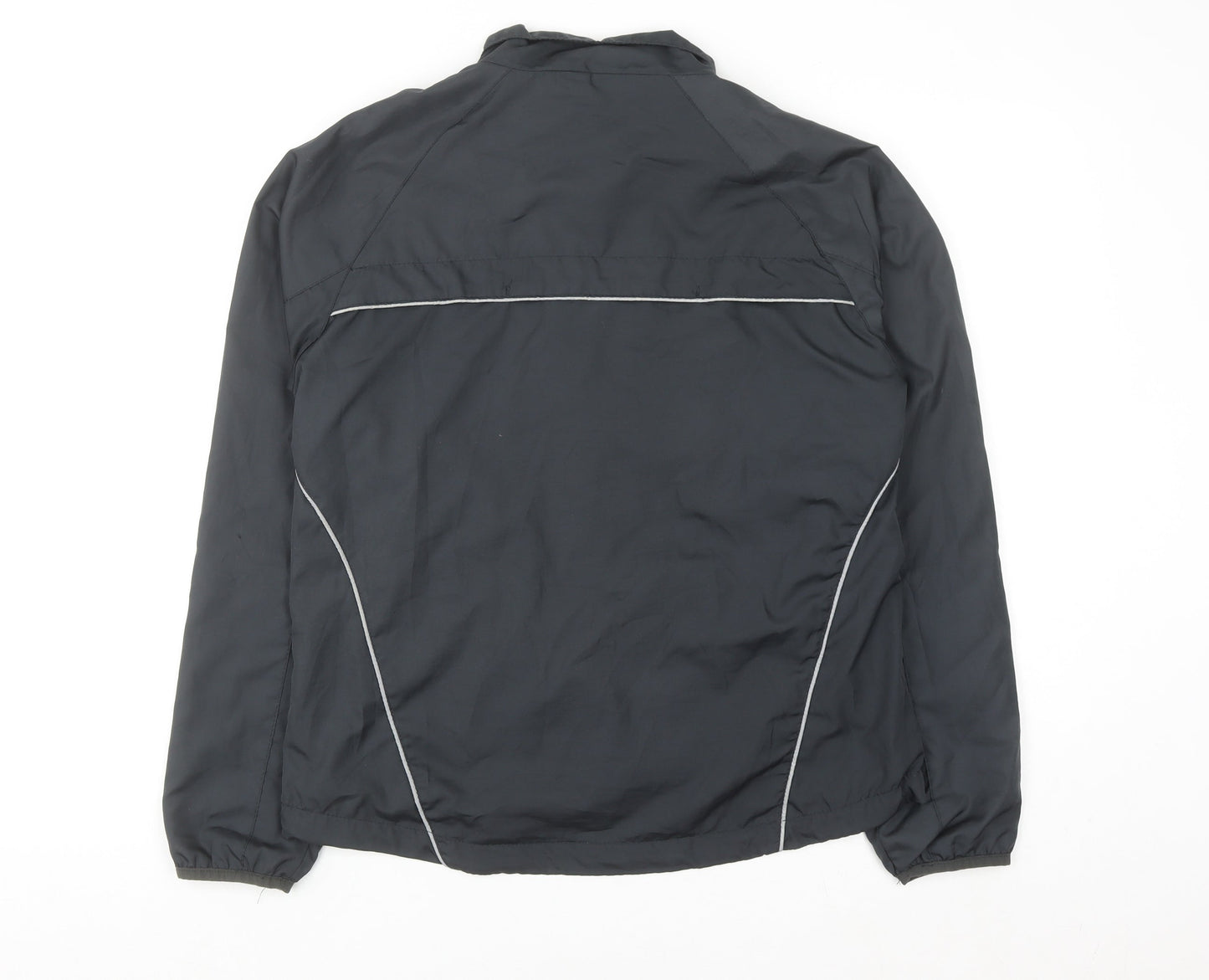 Crivit Men's Black M Windbreaker Jacket Lightweight Reflective Zip