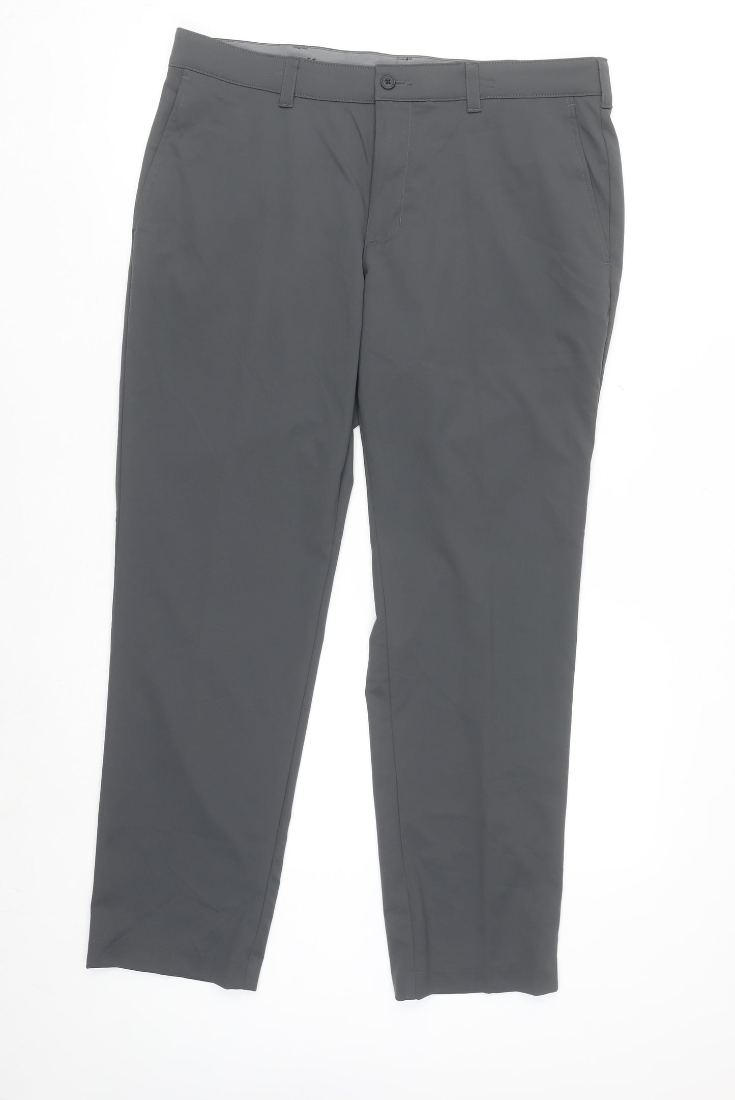 Ben Hogan Men Grey 34x30 Chino Trousers Regular Fit Stretch