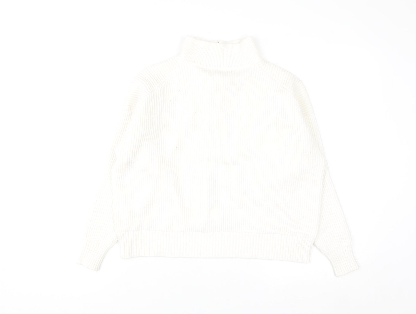 Relax & Renew Women’s Ivory Zip Ribbed High Neck Jumper Size 10