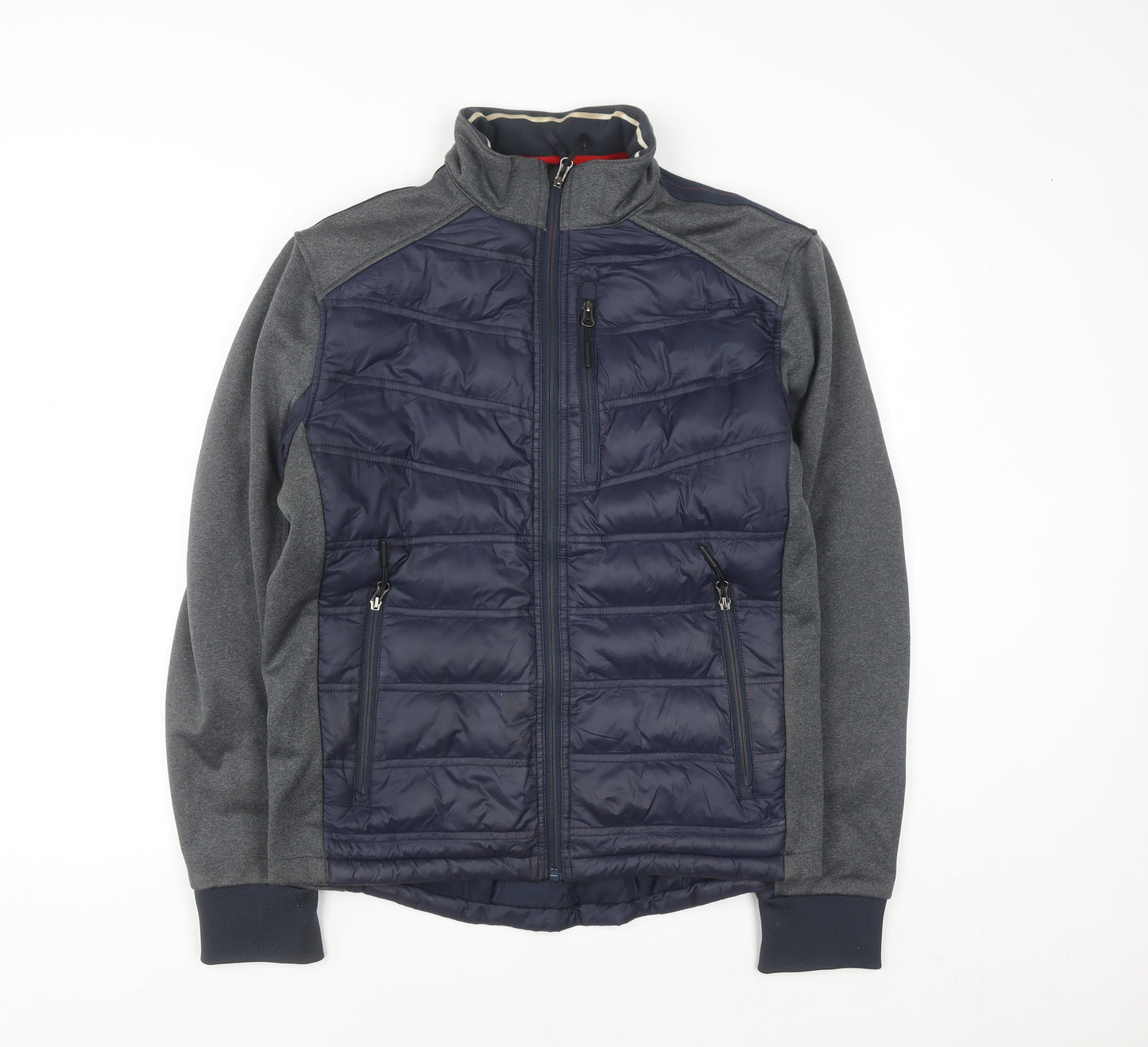 Indigo Men's Blue Puffer Softshell Jacket Medium Zip Pockets